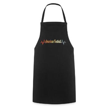 Football américain Heart Line Look rétro - Tablier de cuisine - noir - Devant - AI Model Male 185 dark (185cm)