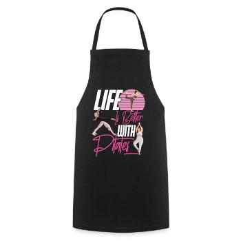 Pilates Instructor Teacher Life Is - Cooking Apron - black - Front - AI Model Male 185 dark (185cm)