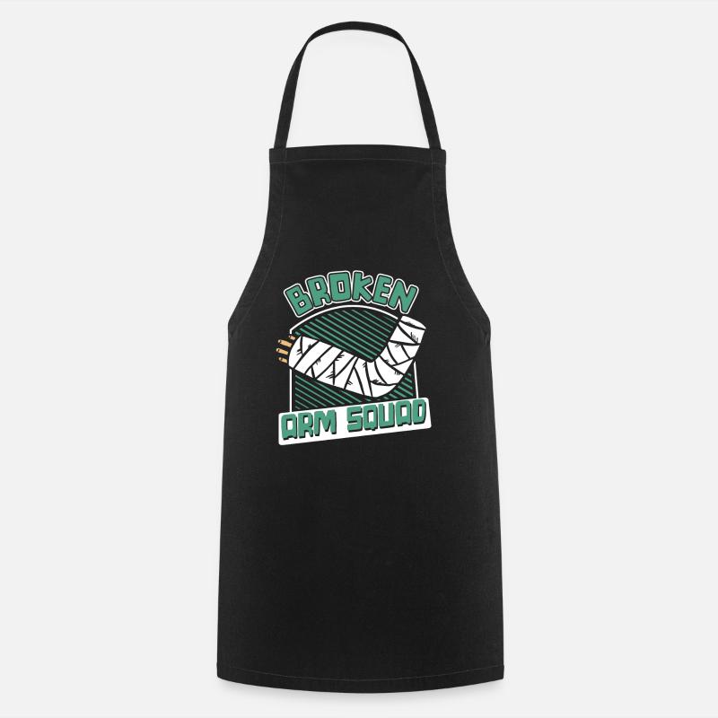 Bras cassé Escouade Bras cassé Jambe Os cassé Os - Tablier de cuisine - noir