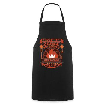 Donne-moi les pinces, le roi veut griller - Tablier de cuisine - noir - Devant - AI Model Male 185 dark (185cm)