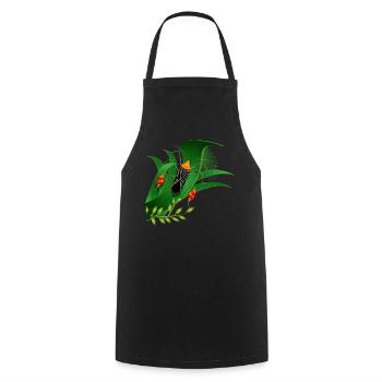 Anisoscelis alipes leaf-footed bug and green leaves - Cooking Apron - black - Front - AI Model Male 185 dark (185cm)