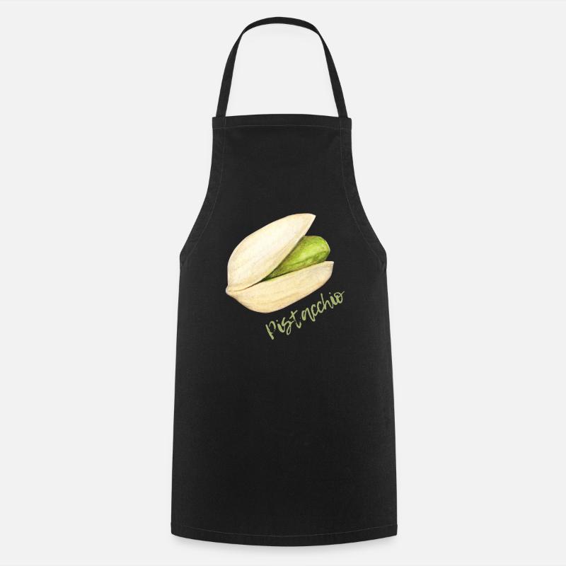 Pistachio with shell and pit - Cooking Apron - black