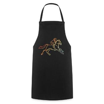 Reiter Vintage Look - Kochschürze - Schwarz - Vorne - AI Model Male 185 dark (185cm)