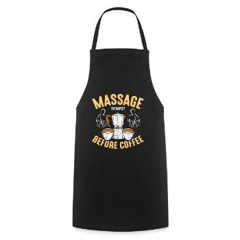 Massage Therapist Before Chiropractor Coffee Lover - Cooking Apron - black - Front - AI Model Male 185 dark (185cm)
