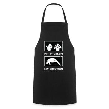 Dugong Lover Mon Problème Mon Pictogramme Papa Vache De Mer - Tablier de cuisine - noir - Devant - AI Model Male 185 dark (185cm)