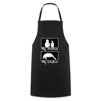 Dugong Lover Mon Problème Mon Pictogramme Maman Lamantin - Tablier de cuisine - noir - Devant - AI Model Male 185 dark (185cm)