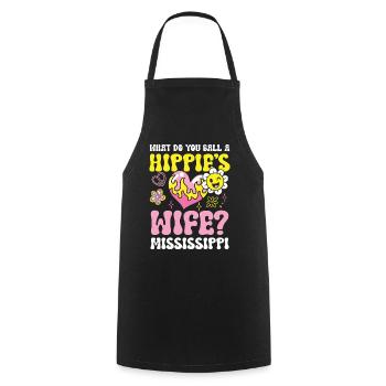 Hippie's Wife Mississippi für einen Hippie - Kochschürze - Schwarz - Vorne - AI Model Male 185 dark (185cm)