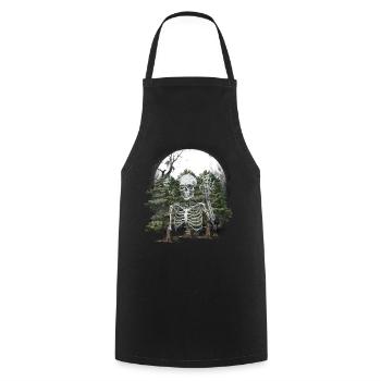 Woodland Ghost Ghost Midnight Spooky Halloween - Cooking Apron - black - Front - AI Model Male 185 dark (185cm)