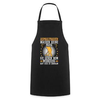 Asphalt builder doesn't take a break Road builder - Cooking Apron - black - Front - AI Model Male 185 dark (185cm)