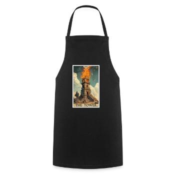 Tarot Cards Tarot Card The Tower The Tower - Cooking Apron - black - Front - AI Model Male 185 dark (185cm)