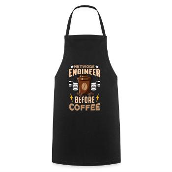 Network Engineer Before Networking Coffee Lover - Kochschürze - Schwarz - Vorne - AI Model Male 185 dark (185cm)