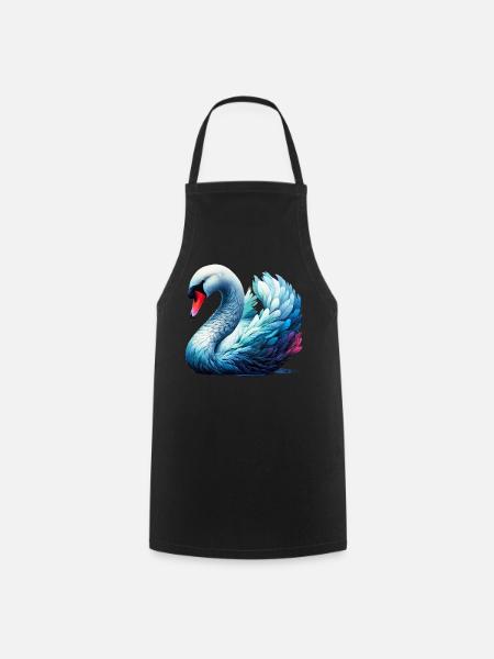 Schwan - Kochschürze - Schwarz