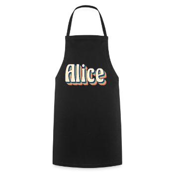 Idée cadeau t-shirt t-shirt rétro vintage Alice - Tablier de cuisine - noir - Devant - AI Model Male 185 dark (185cm)