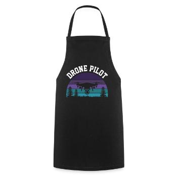 Drone Pilot - Cooking Apron - black - Front - AI Model Male 185 dark (185cm)