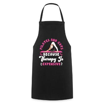Instructeur de Pilates Enseignant Chat - Tablier de cuisine - noir - Devant - AI Model Male 185 dark (185cm)