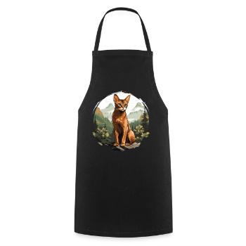 Chat d’Abyssinie Abessinierkatze - Tablier de cuisine - noir - Devant - AI Model Male 185 dark (185cm)