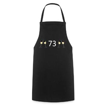 73.Geburtstag 73 Jahre Jubiläum 73 Zahl 73 schwarz - Kochschürze - Schwarz - Vorne - AI Model Male 185 dark (185cm)