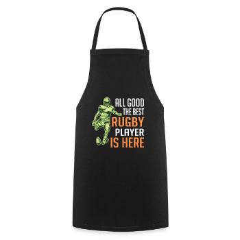 All good the best Rugby Player is here - Funny Rug - Kochschürze - Schwarz - Vorne - AI Model Male 185 dark (185cm)