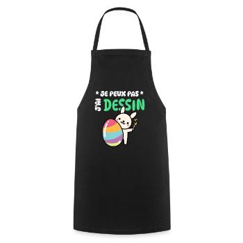 Je peux pas J'ai dessin humour bien-être - Tablier de cuisine - noir - Devant - AI Model Male 185 dark (185cm)