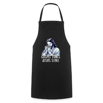 Gospel Tunes Jesus Style - Cooking Apron - black - Front - AI Model Male 185 dark (185cm)