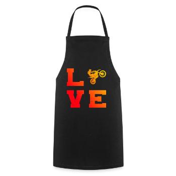 Women's Freestyle Motocross Men's Dirt Biker - Cooking Apron - black - Front - AI Model Male 185 dark (185cm)