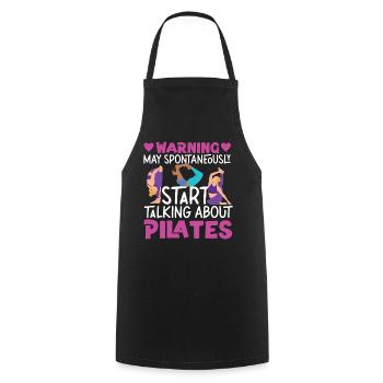 Avertissement de l’instructeur de Pilates - Tablier de cuisine - noir - Devant - AI Model Male 185 dark (185cm)