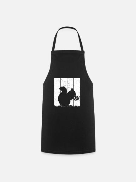 Rugby Player Squirrel Rugby Squirrel Rugby Squirre - Cooking Apron - black