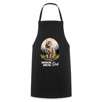 Cat Cats American Bobtail - Cooking Apron - black - Front - AI Model Male 185 dark (185cm)