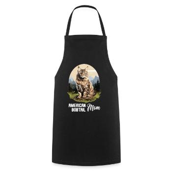 Cat Cats American Bobtail - Cooking Apron - black - Front - AI Model Male 185 dark (185cm)