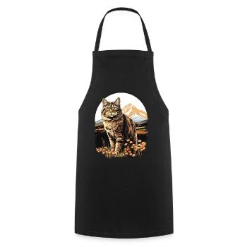 Chat Chats American Bobtail - Tablier de cuisine - noir - Devant - AI Model Male 185 dark (185cm)