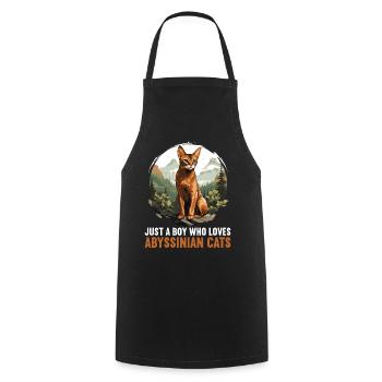 Chat d’Abyssinie Abessinierkatze - Tablier de cuisine - noir - Devant - AI Model Male 185 dark (185cm)