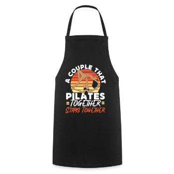 Pilates Instructor Teacher Couple - Kochschürze - Schwarz - Vorne - AI Model Male 185 dark (185cm)