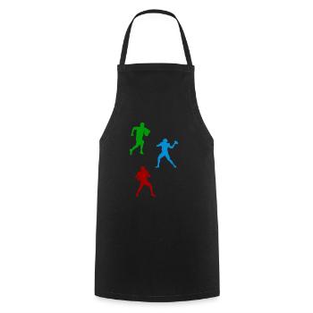 Rugby Player Silhouette - Kochschürze - Schwarz - Vorne - AI Model Male 185 dark (185cm)