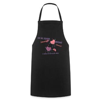 On ne donne jamais assez d'amour - Tablier de cuisine - noir - Devant - AI Model Male 185 dark (185cm)