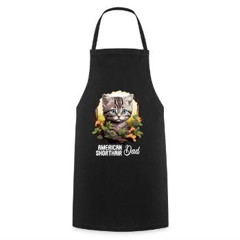 Cat Cats American Shorthair - Cooking Apron - black - Front - AI Model Male 185 dark (185cm)