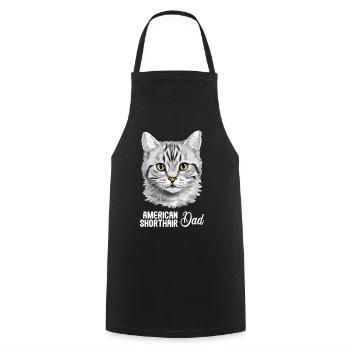 Cat Cats American Shorthair - Cooking Apron - black - Front - AI Model Male 185 dark (185cm)