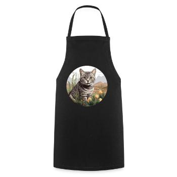 Cat Cats American Shorthair - Cooking Apron - black - Front - AI Model Male 185 dark (185cm)