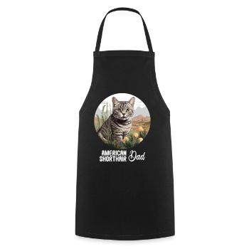 Cat Cats American Shorthair - Cooking Apron - black - Front - AI Model Male 185 dark (185cm)