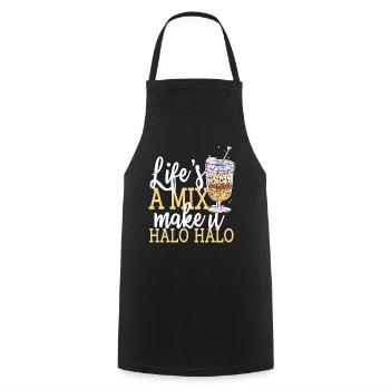 Cute Halo Halo T-shirt - Cooking Apron - black - Front - AI Model Male 185 dark (185cm)