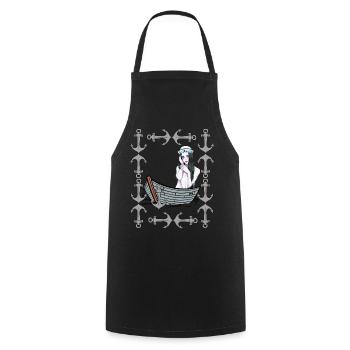 Maritime Boat Anchor Girl Sailor Boats Sea Lake - Cooking Apron - black - Front - AI Model Male 185 dark (185cm)