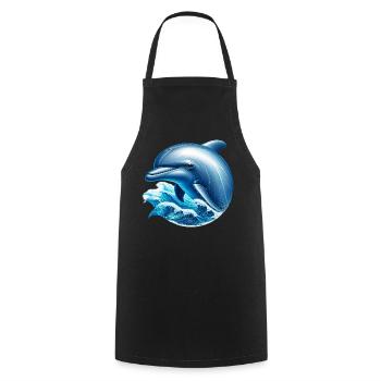 Dolphin - Cooking Apron - black - Front - AI Model Male 185 dark (185cm)