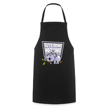 Busy Doing Nothing Koalabear Eucalyptus Lover - Cooking Apron - black - Front - AI Model Male 185 dark (185cm)
