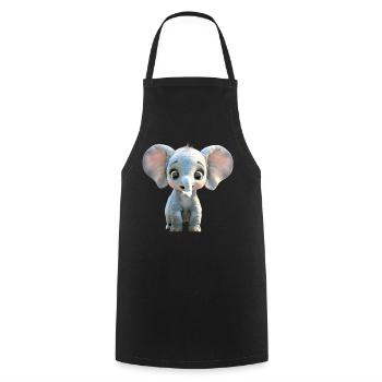 Elephant Africa Safari Wilderness Love Cute Elephant - Cooking Apron - black - Front - AI Model Male 185 dark (185cm)