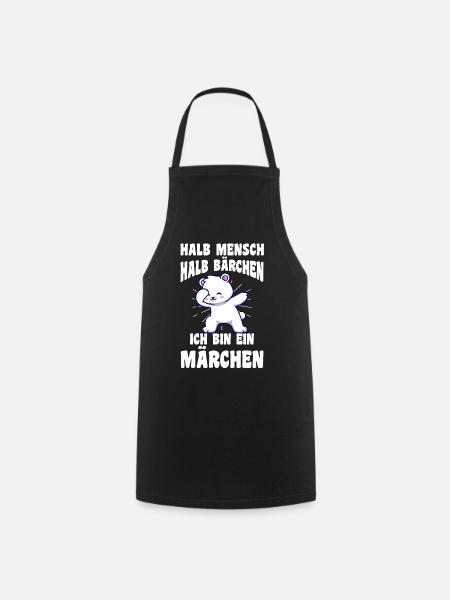 Halb Mensch Halb Bärchen - Kochschürze - Schwarz