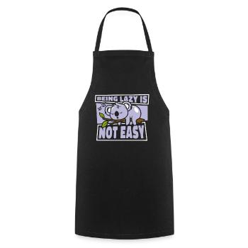 Being Lazy Is Not Easy Koalabear Eucalyptus Koala - Cooking Apron - black - Front - AI Model Male 185 dark (185cm)