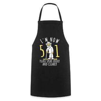 51st birthday 51st 51st I am now 51 years old - Cooking Apron - black - Front - AI Model Male 185 dark (185cm)