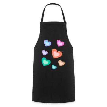 Sincère Saint-Valentin Fête des mères Anniversaire - Tablier de cuisine - noir - Devant - AI Model Male 185 dark (185cm)
