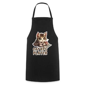 Cats RPG Player W20 Role Playing Game Shirt - Cooking Apron - black - Front - AI Model Male 185 dark (185cm)