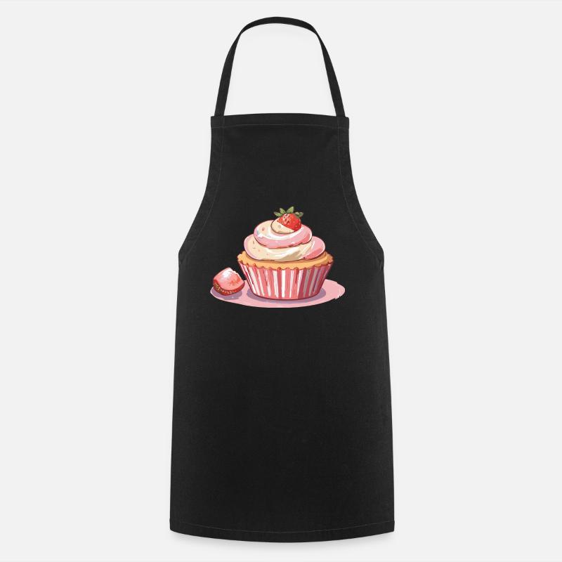 Cupcake Strawberry - Kochschürze - Schwarz