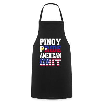 Pinoy Pride American Grit - Cooking Apron - black - Front - AI Model Male 185 dark (185cm)